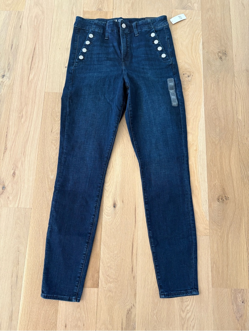 GAP High-Rise Dark Blue Women’s Universal Legging with Button Detail X-long